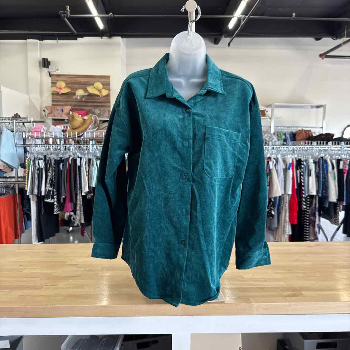 ultra flirt Size S Green Button Down Shirt