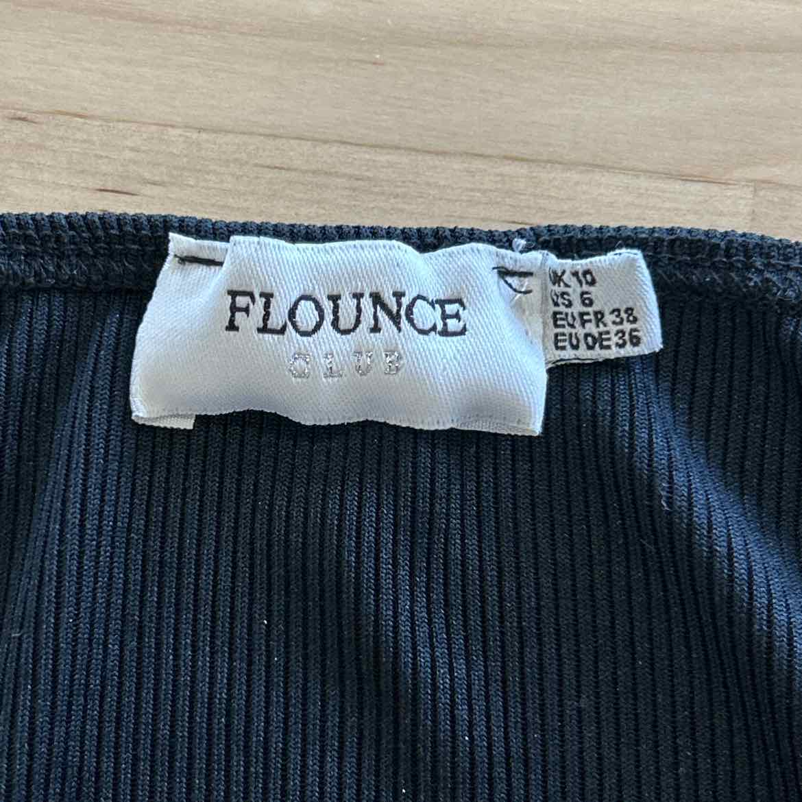 Flounce Size 6 Black Dress