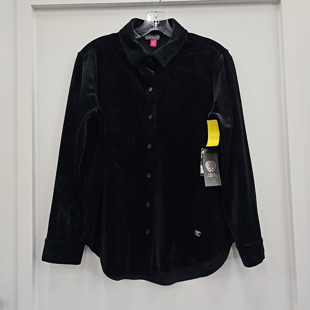 Vince Camuto Size XS Black Button Down Shirt