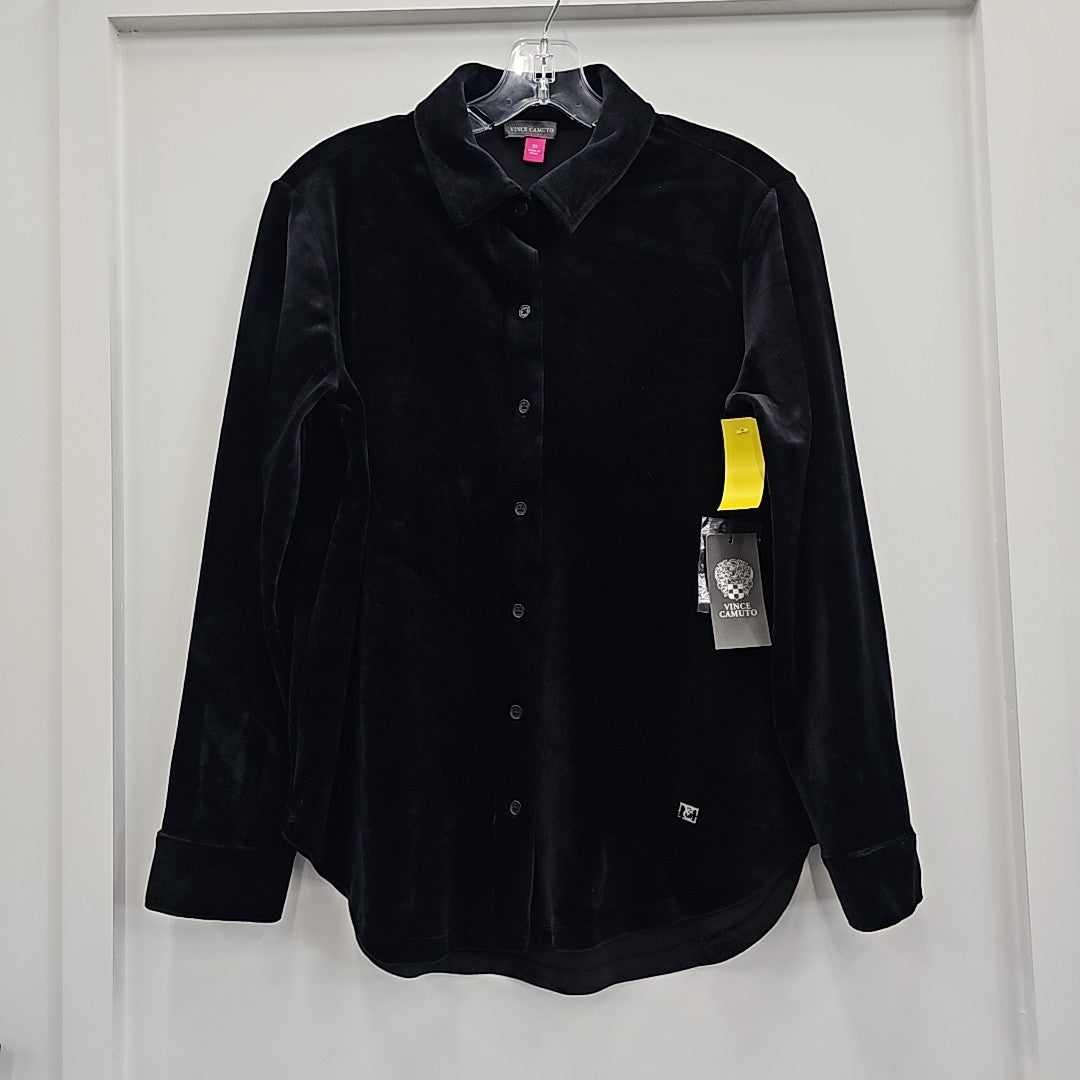 Vince Camuto Size XS Black Button Down Shirt