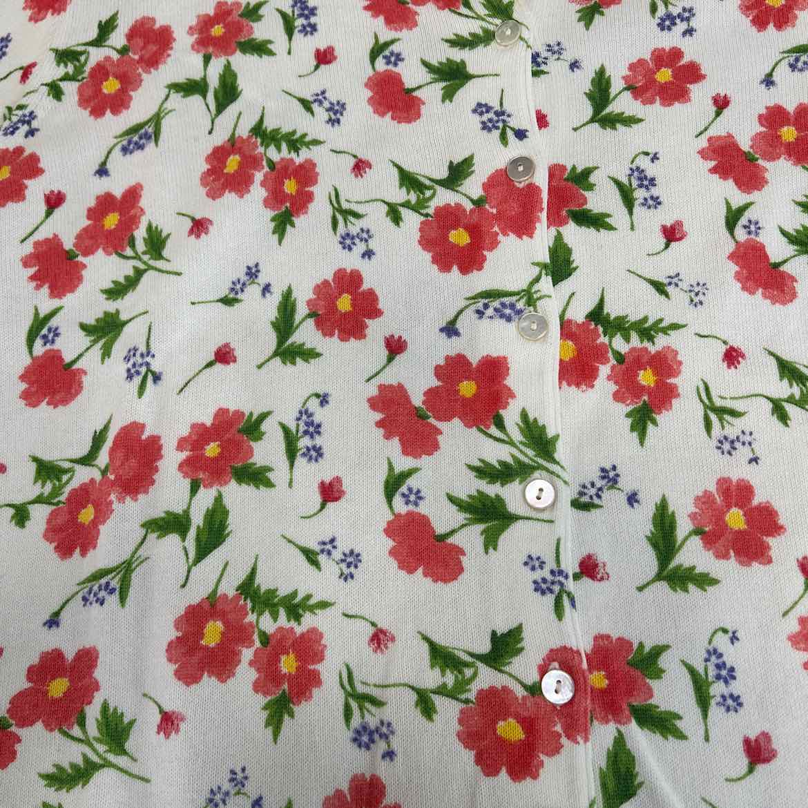 Talbots Size M White Preloved Cardigan