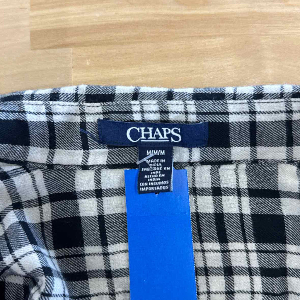 Chaps Size M Black Button Down Shirt