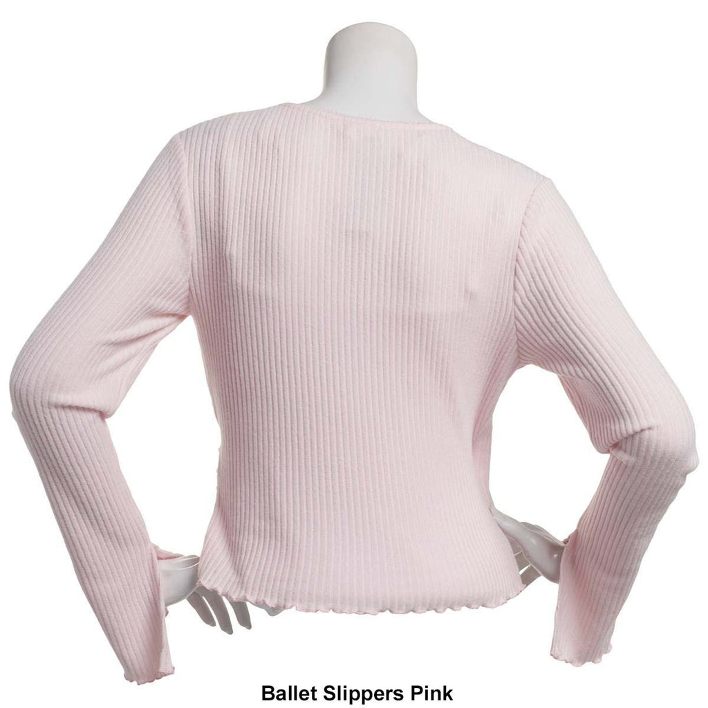 Derek Heart Juniors Hacci Long Sleeve Top