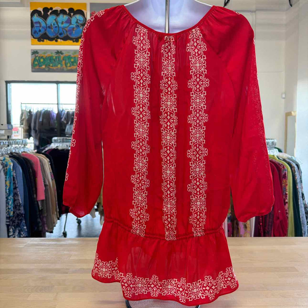 White House Black Market Size 10 Red Preloved Long Sleeve