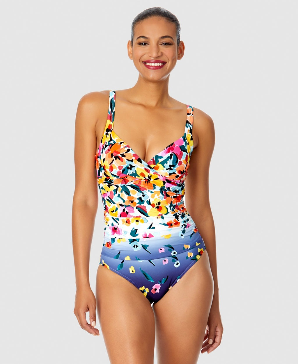 Anne Cole Drape Front Underwire One-Piece