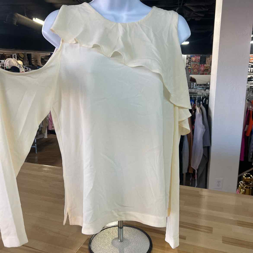 topshop Size 6 Off White Preloved Blouse LS