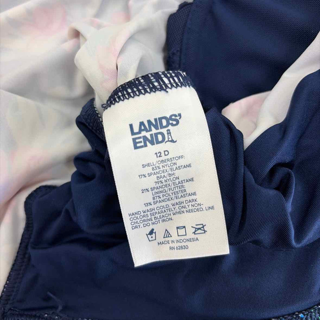 Lands End Size 12D Multi-Bright Swimsuit