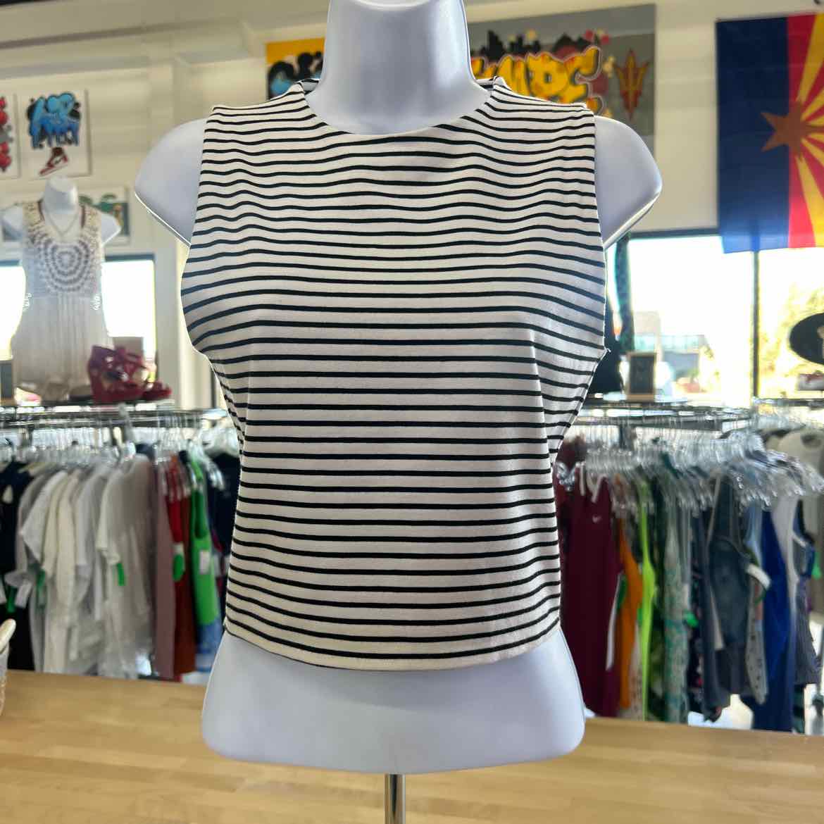zara Size S White Black Preloved Tank
