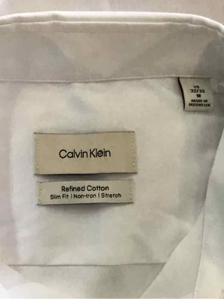 Calvin Klein Size M White New MENS Button Down Shirt