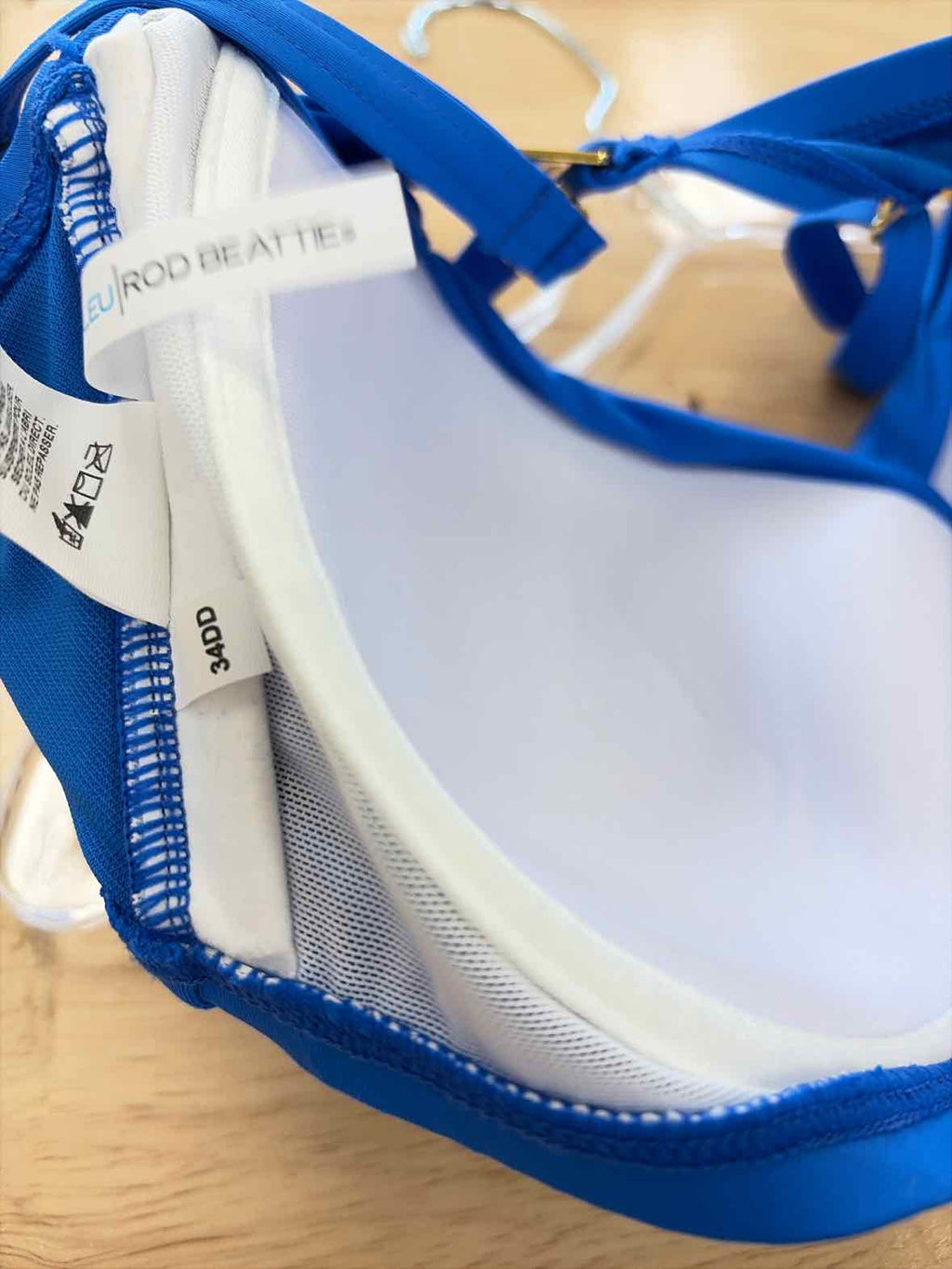 Bleu Size 34DD Shirred Bikini Top