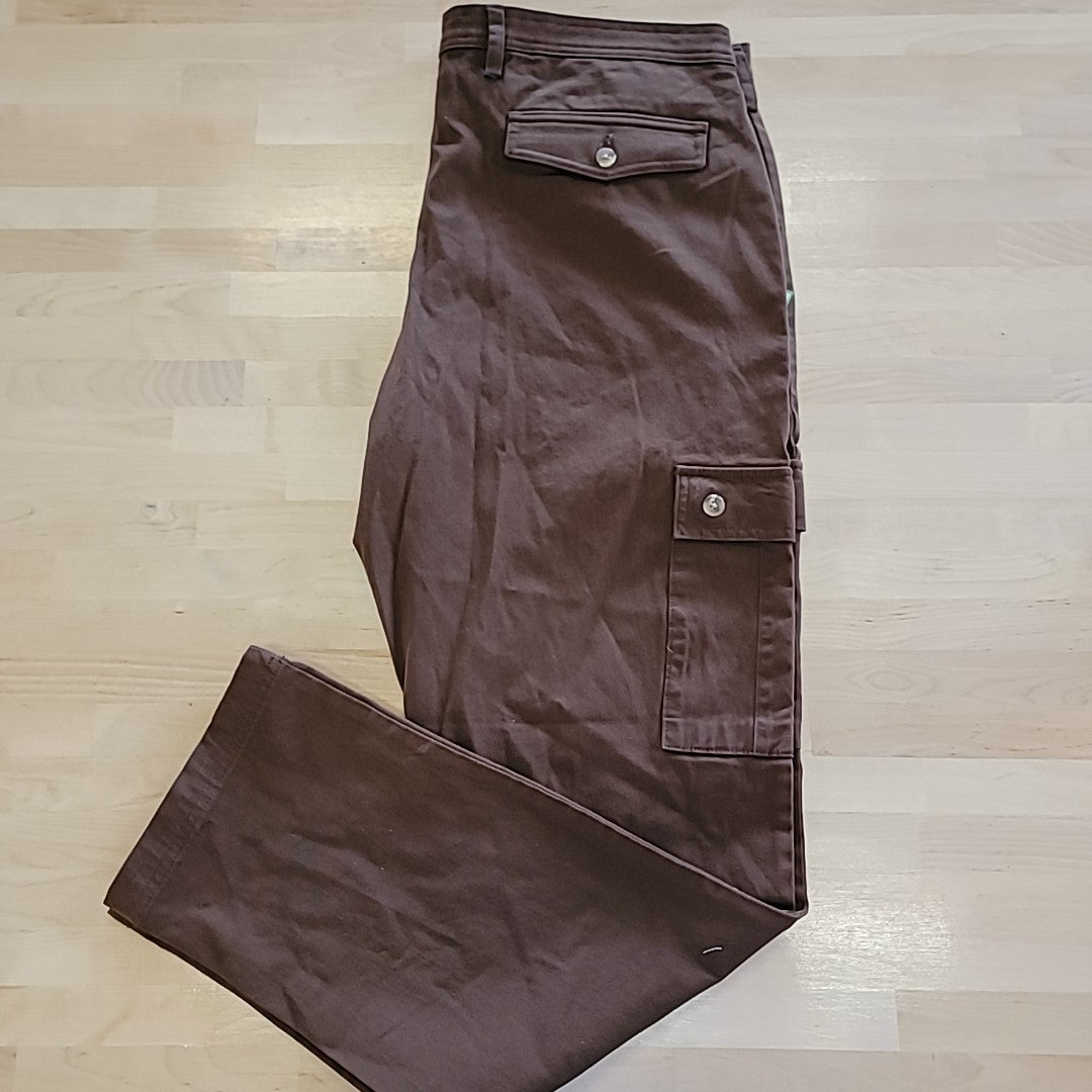 Club Room Men's Size 36 Regular-Fit Stretch Cargo Pants - Classic Brown