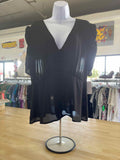 Eloquii Size 16 Black Beige Mesh Preloved Blouse SS