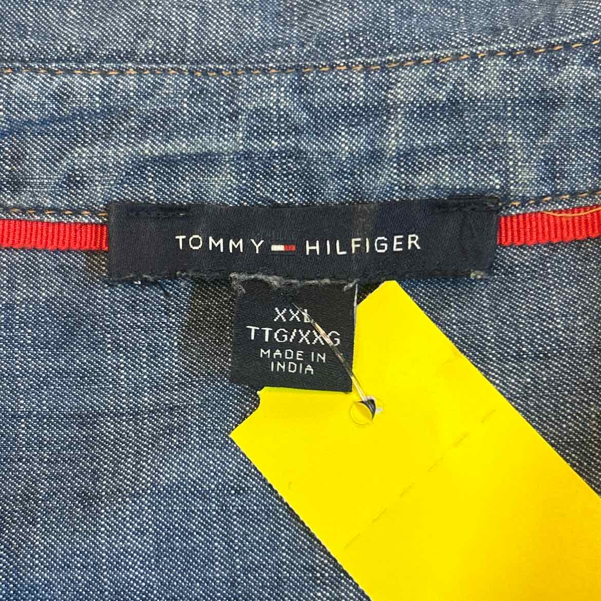 Tommy Hilfiger Size XXL Blue Denim Preloved Blouse SS