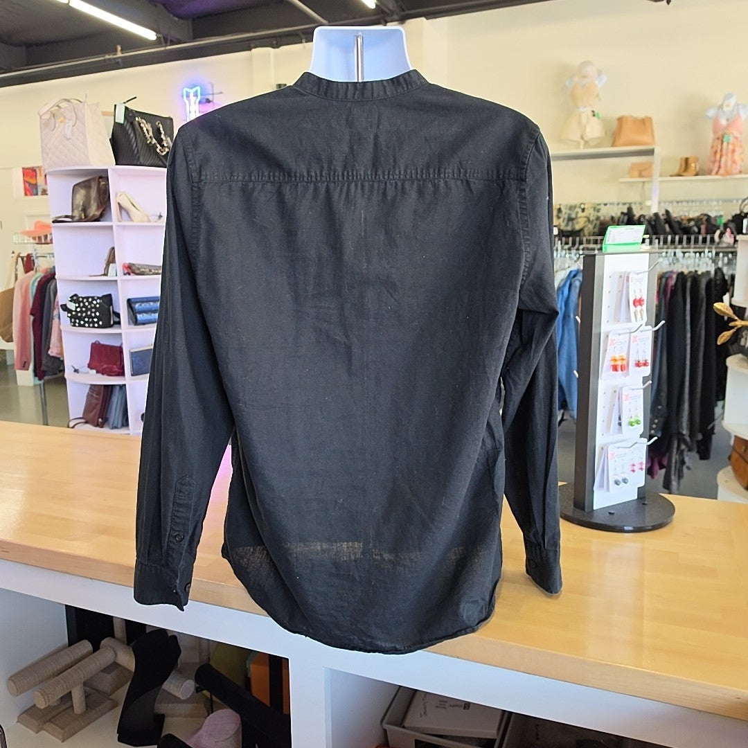 H&M Size M Black Preloved MENS Button Down Shirt