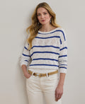 Lauren Ralph Lauren Women's Striped Pointelle Cotton-Blend Sweater