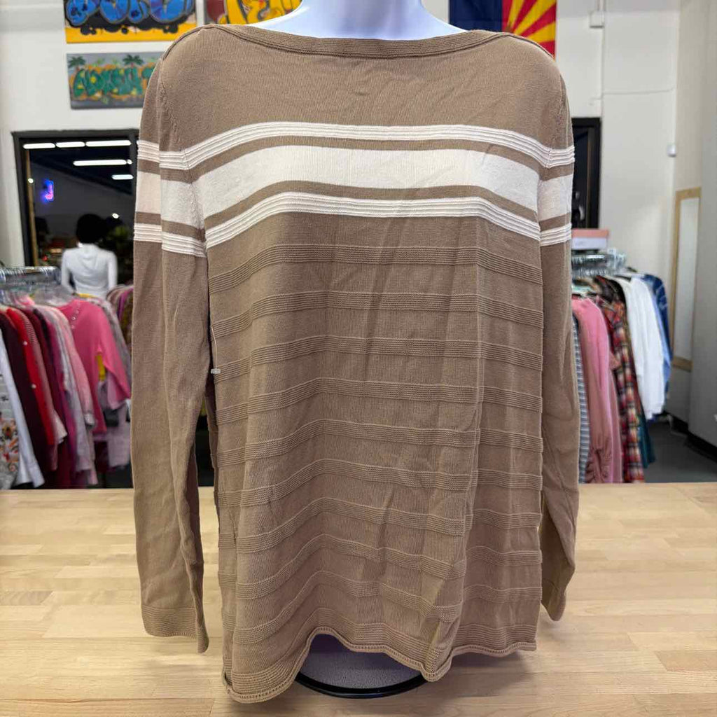 Nautica Women's Jeans Long Sleeve Stripe Boatneck Sweater