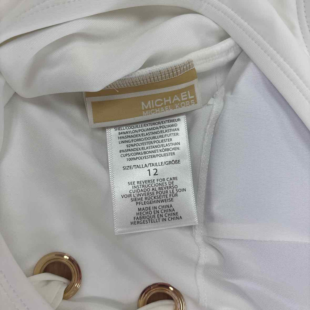 Michael Michael Kors Lace-up One-Piece Swimsuit Women S White Swimsuit 12