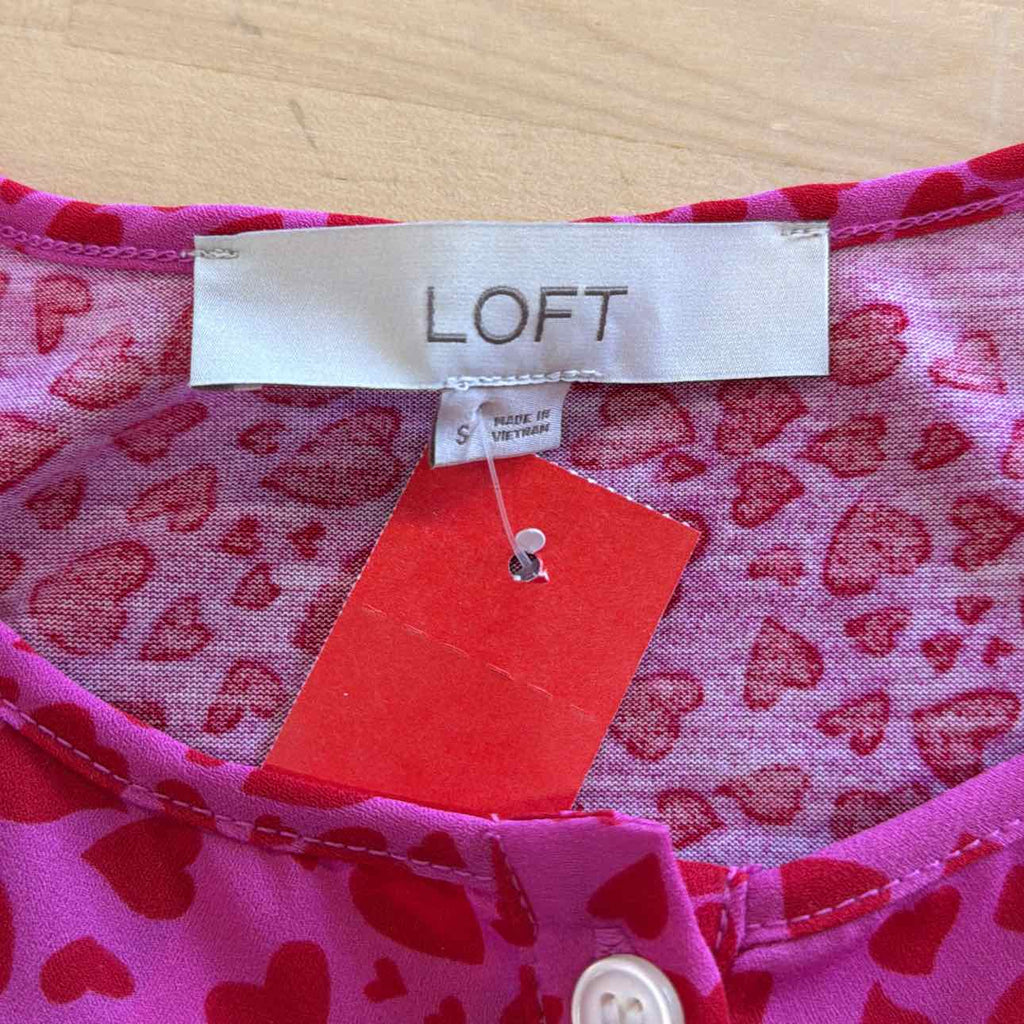 Loft Size S Pink/Red Preloved Blouse
