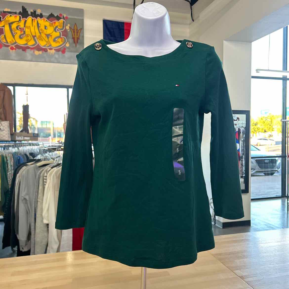 Tommy Hilfiger Size S Green New Long Sleeve