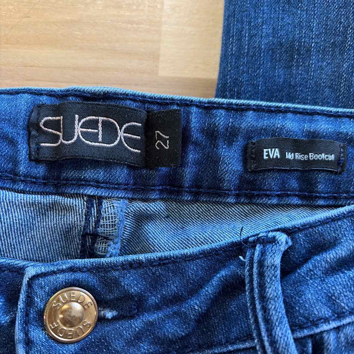 Suede Size 27 Blue Denim Preloved Jeans