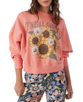 O'Neill Juniors' Moment Cropped Graphic-Print Sweatshirt - Burnt Coral