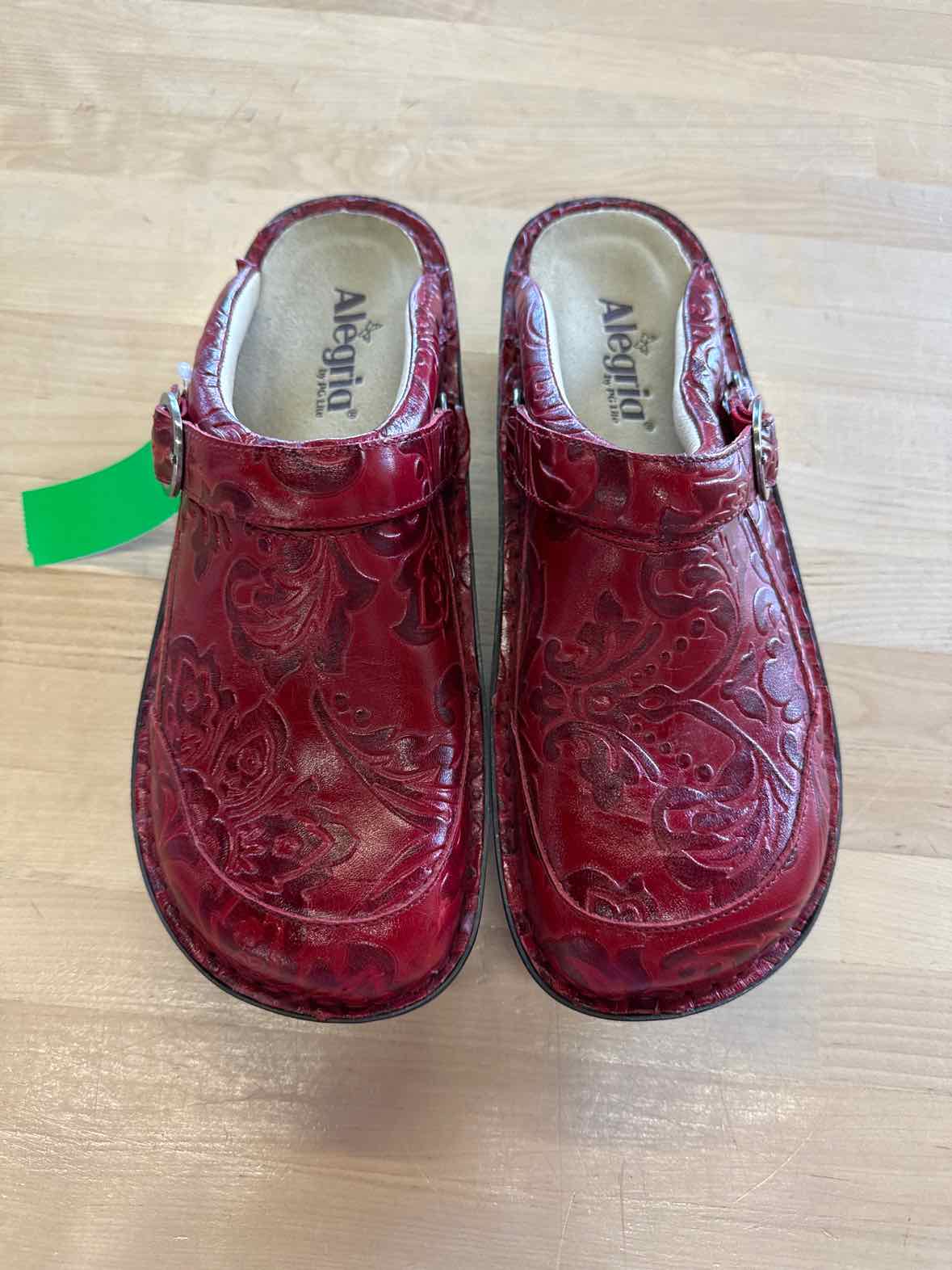 Alegria Size 9.5 Red Leather Preloved Clogs