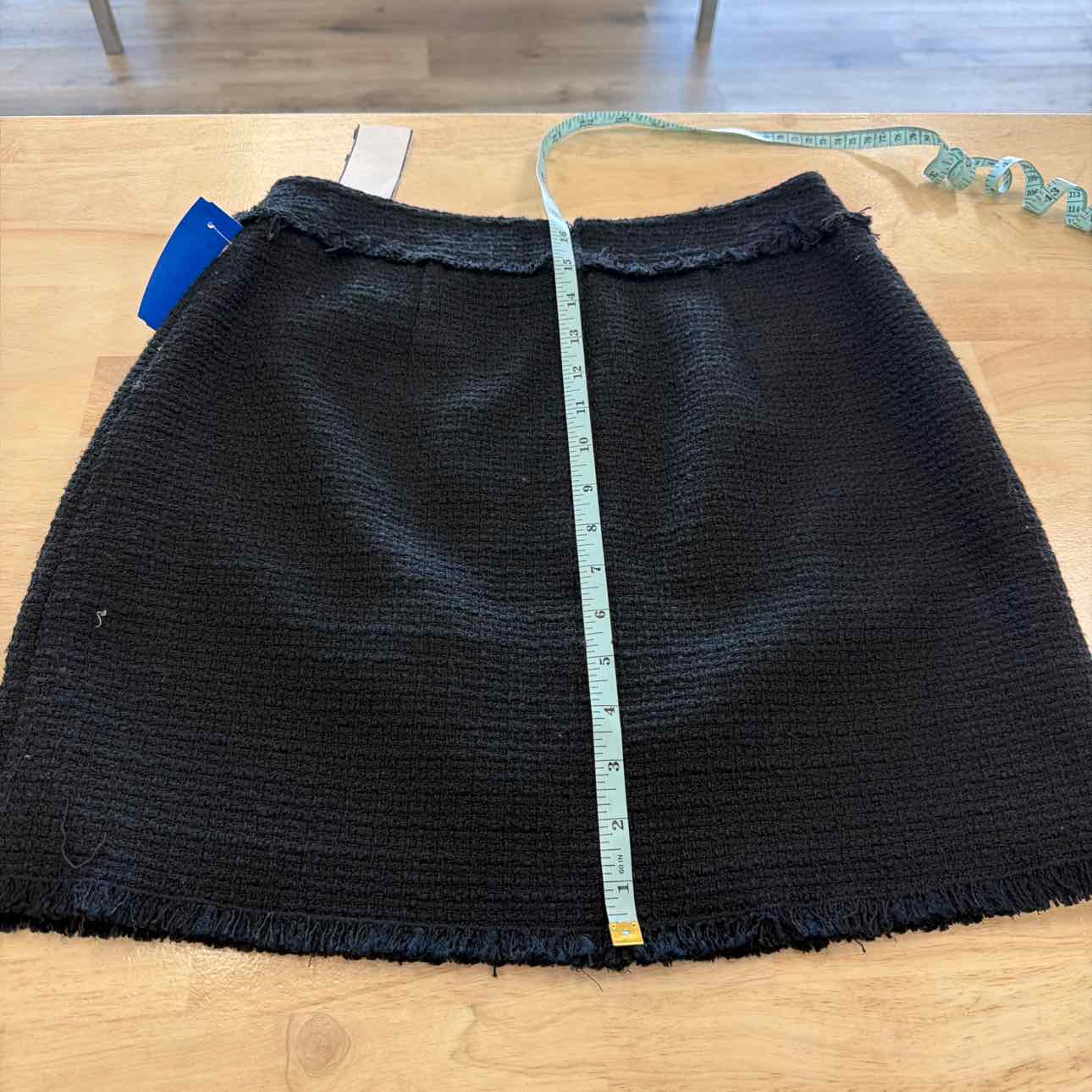 Aster Size L Pedrine Button-Front Tweed Skirt - Black
