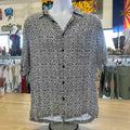 Claiborne Size L Black White Preloved MENS Button Down Shirt