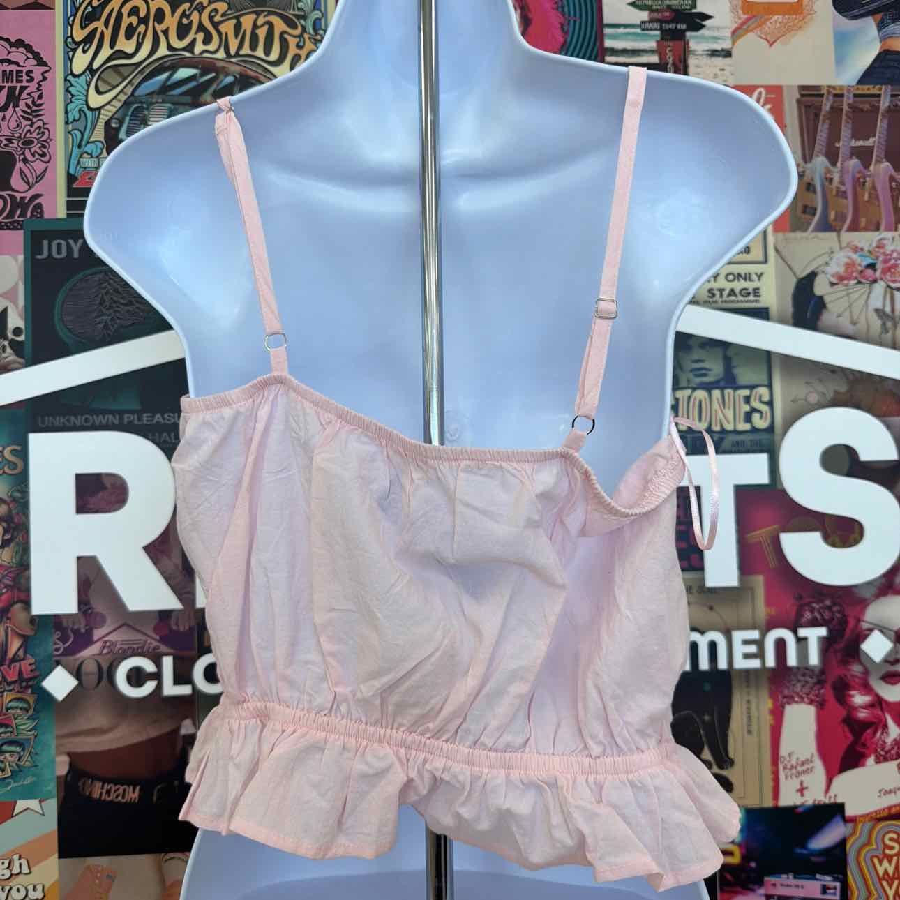 Self E Size M Lace-Trim Embroidered Peplum Tank Top - Tender Touch/White