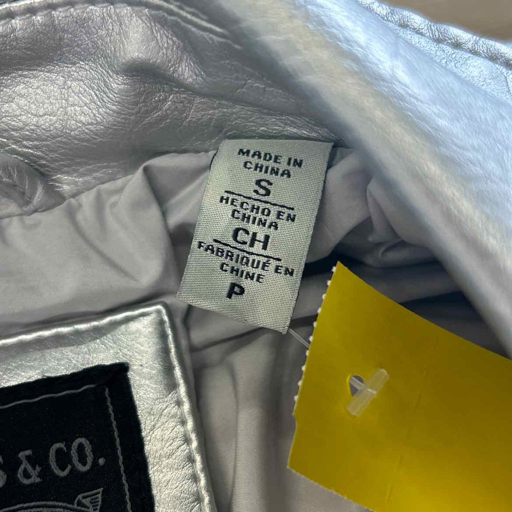 Levi's Women's Faux-Leather Belted Hem Moto Jacket - Silver Small