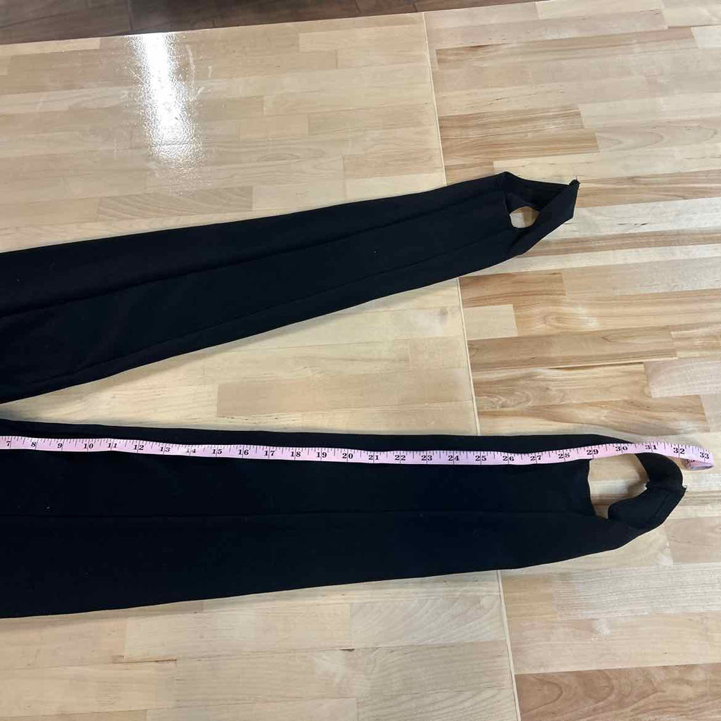 Aqua Size S Black Stirrup Pants NWT