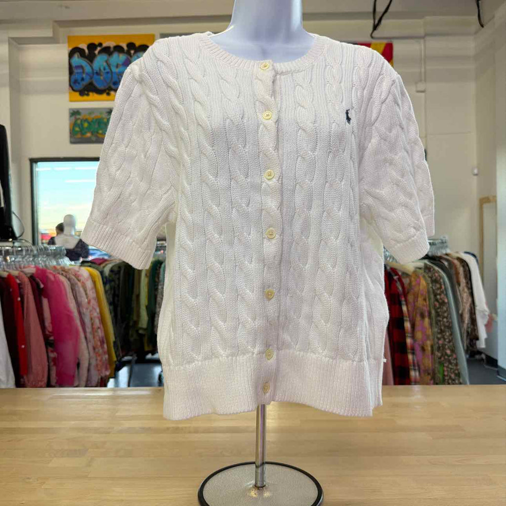 Polo Ralph Lauren Women's Cable-Knit Cotton Short-Sleeve Cardigan