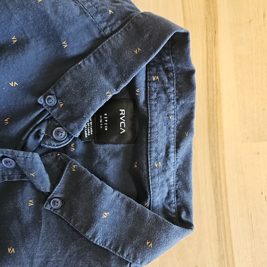 RVCA Men's Size S Blue MENS Button Down Shirt
