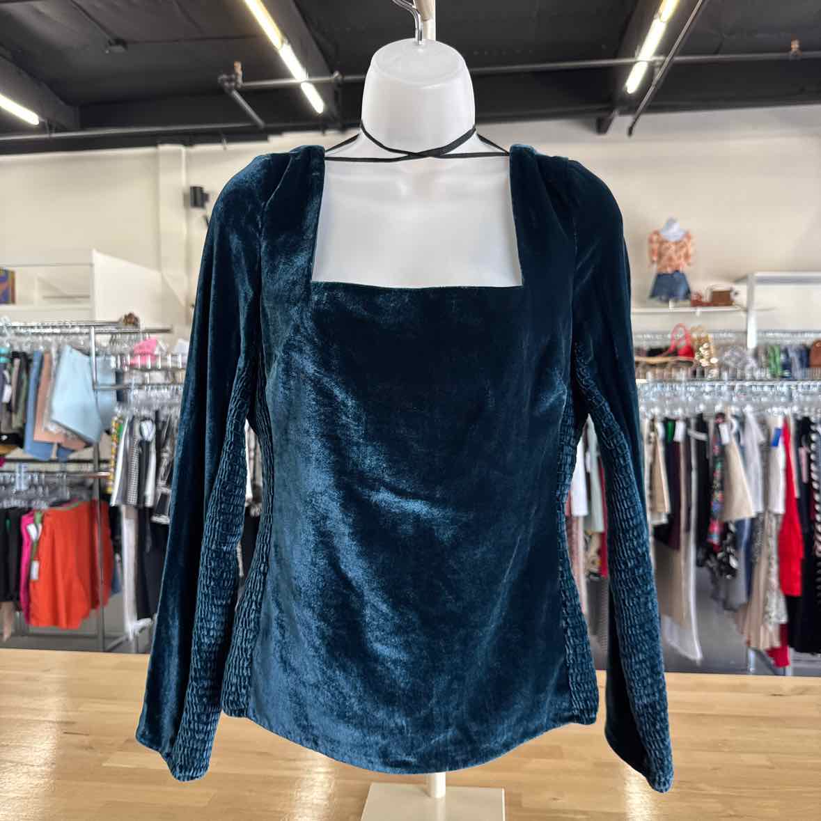 Rebecca Taylor Size 4 Teal Long Sleeve