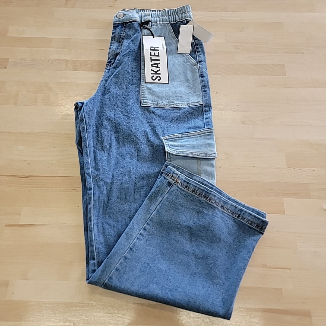 Almost Famous Size L Utility Color-Block Skater Jeans