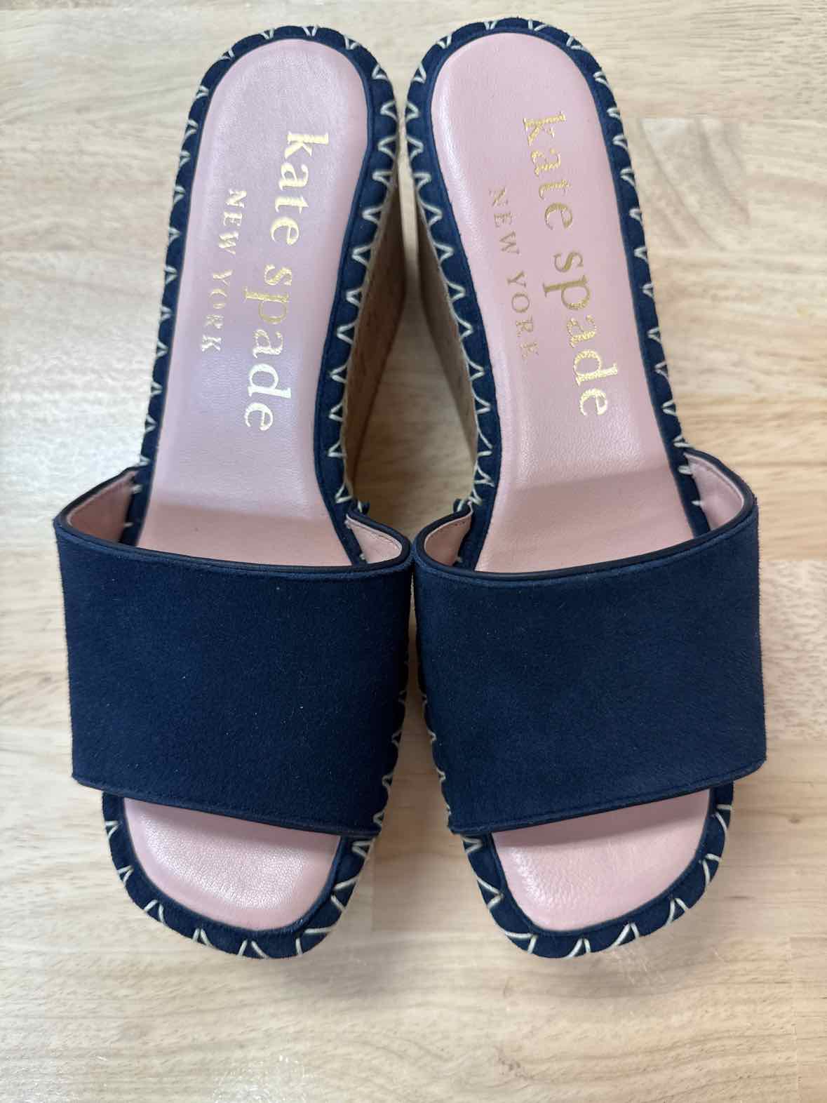 Kate Spade Size 7 Navy Preloved Cosette Platform Mule Sandals