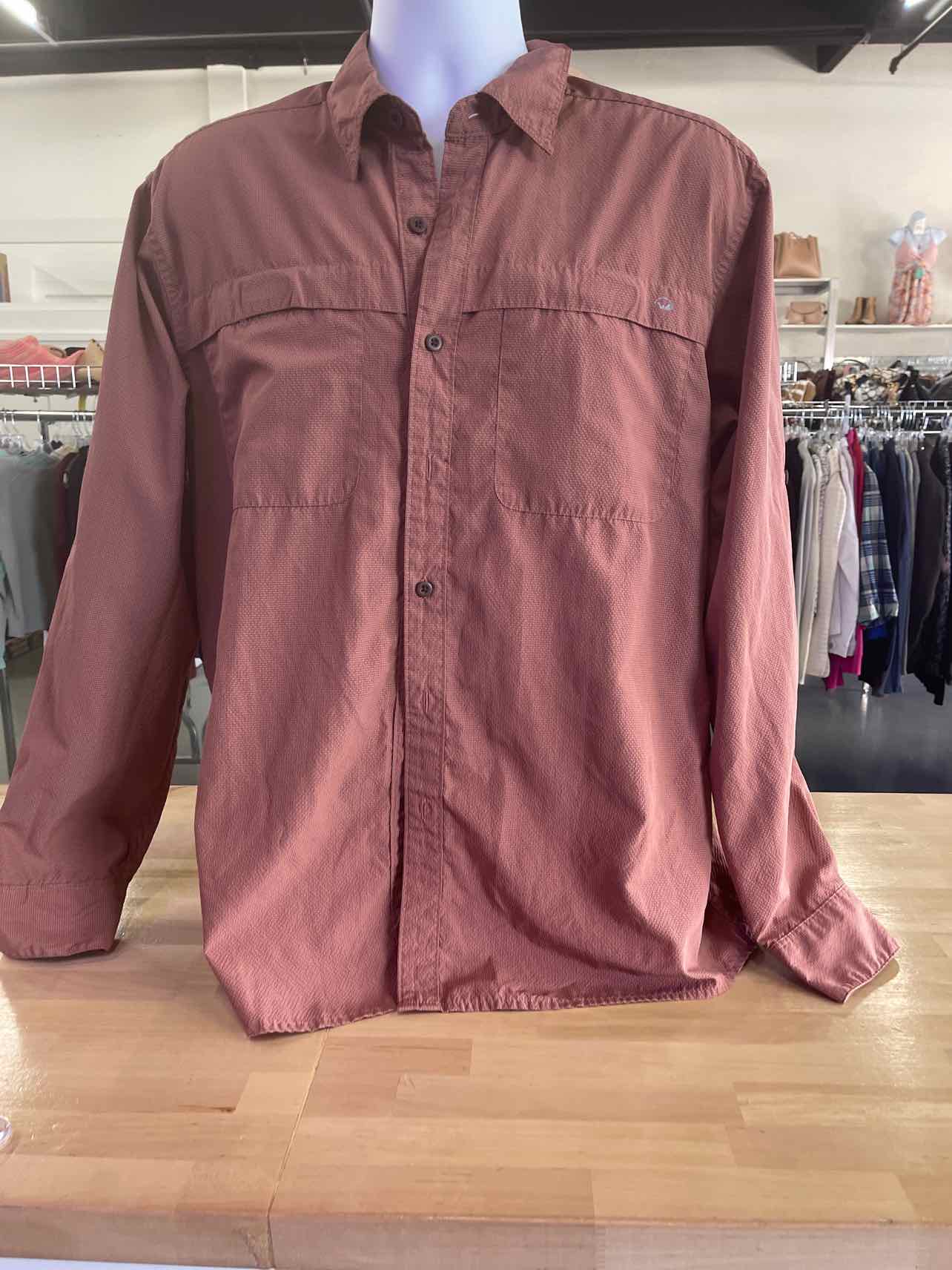 Wrangler Size L Rust Preloved MENS Button Down Shirt