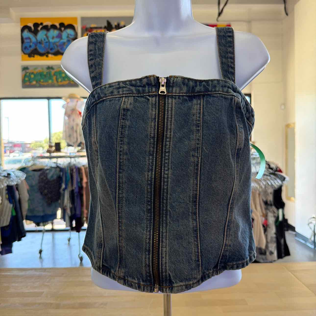 Levi's Size M Blue Denim Preloved Tank