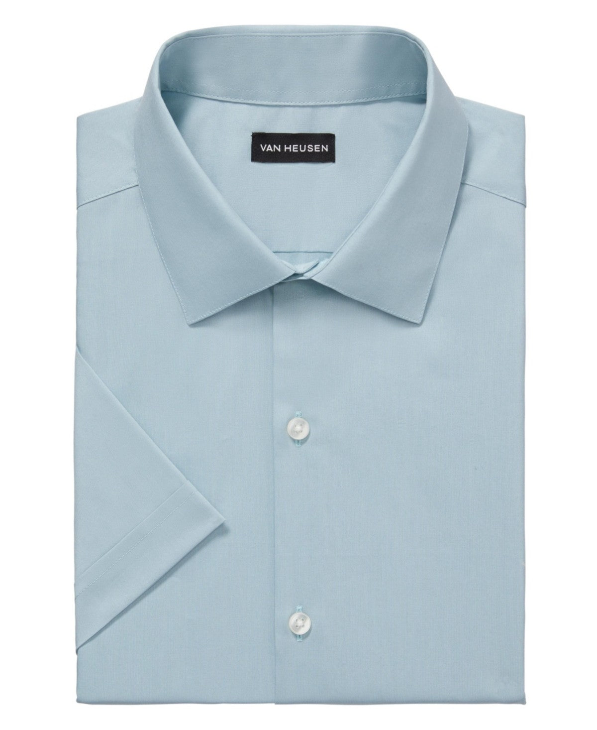 Van Huesen Men's Size XS Soft Teal Green Flex Collar Slim Fit Dress Shirt