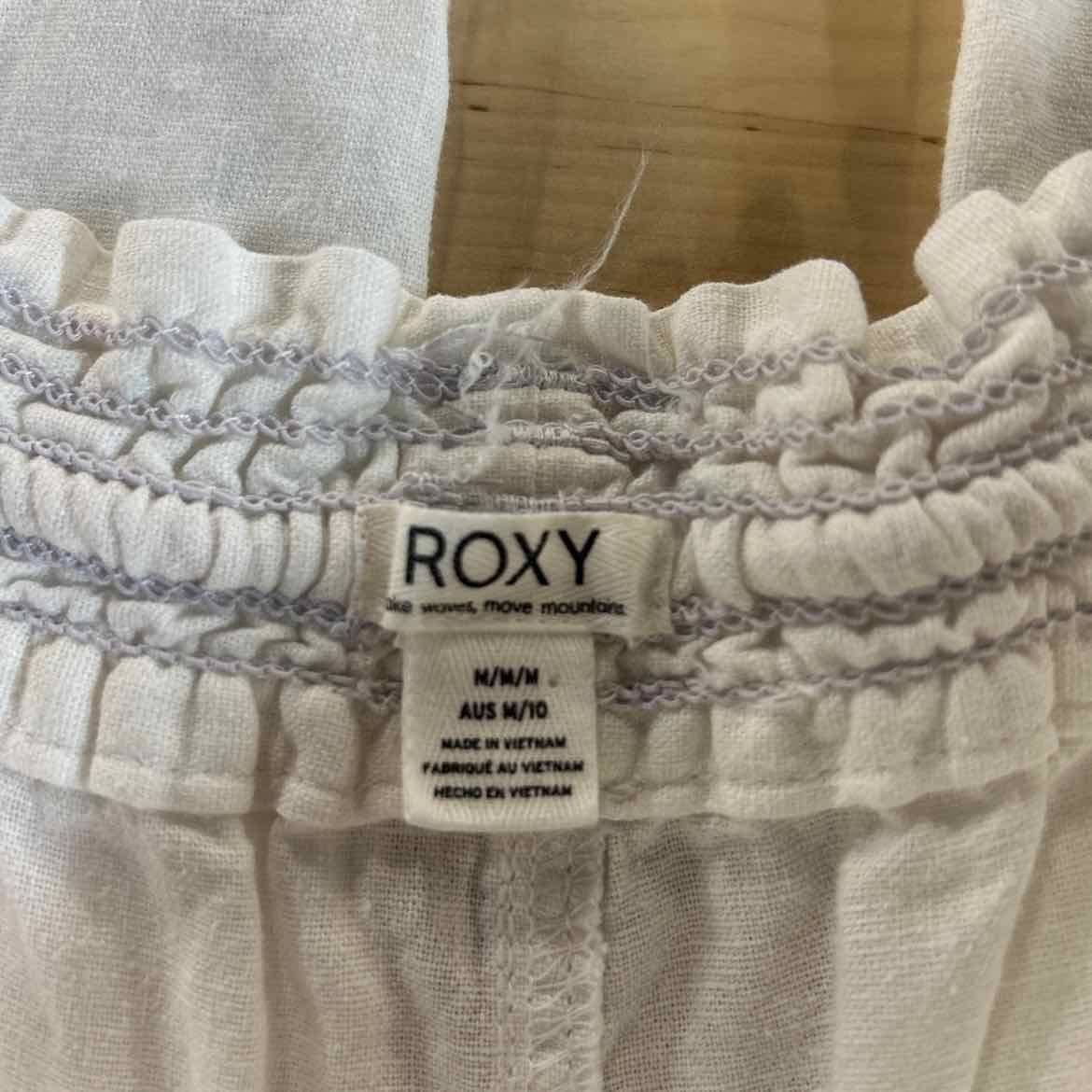 Roxy Size M White Linen Preloved Pants
