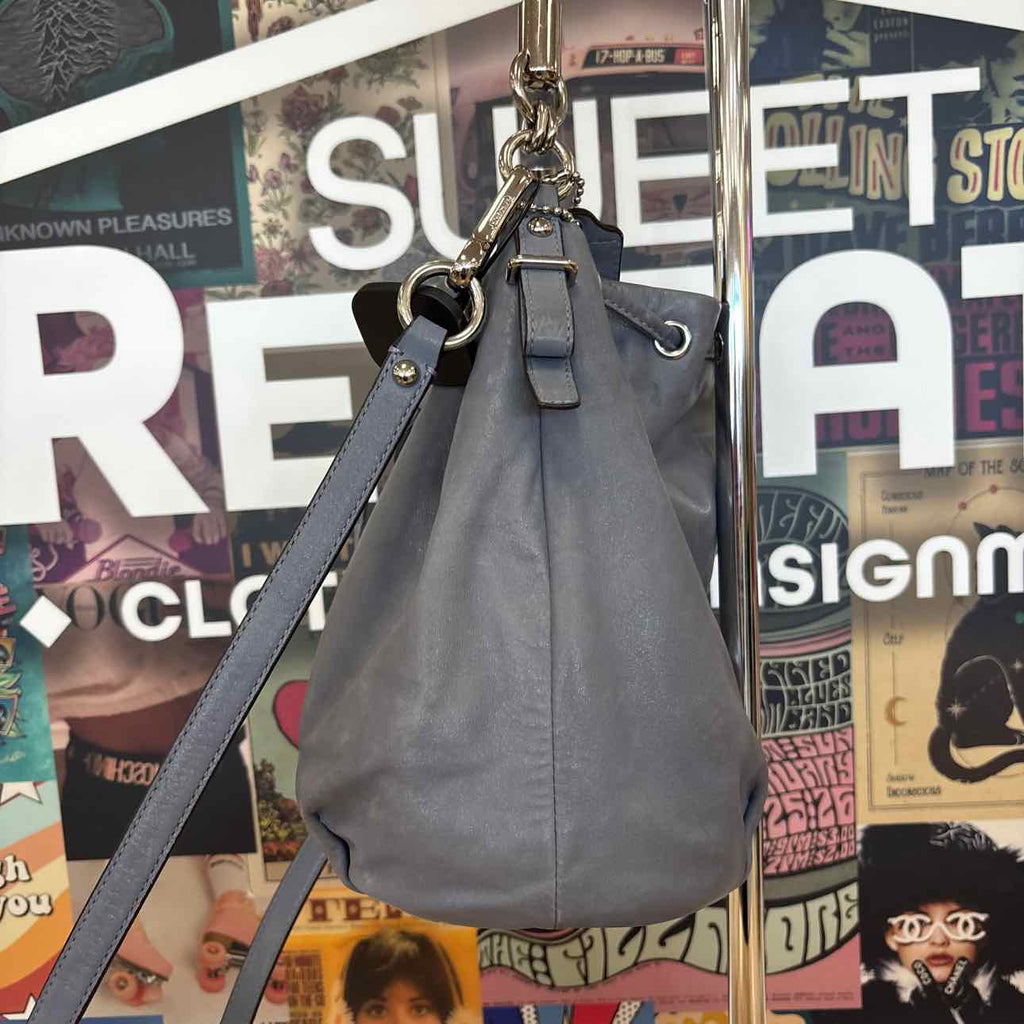Coach Blue Gray Bucket Preloved Handbag