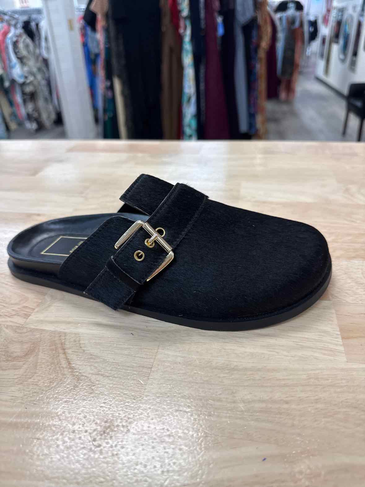 Dolce Vita Size 9 Black Leather Fur NWOT Mules