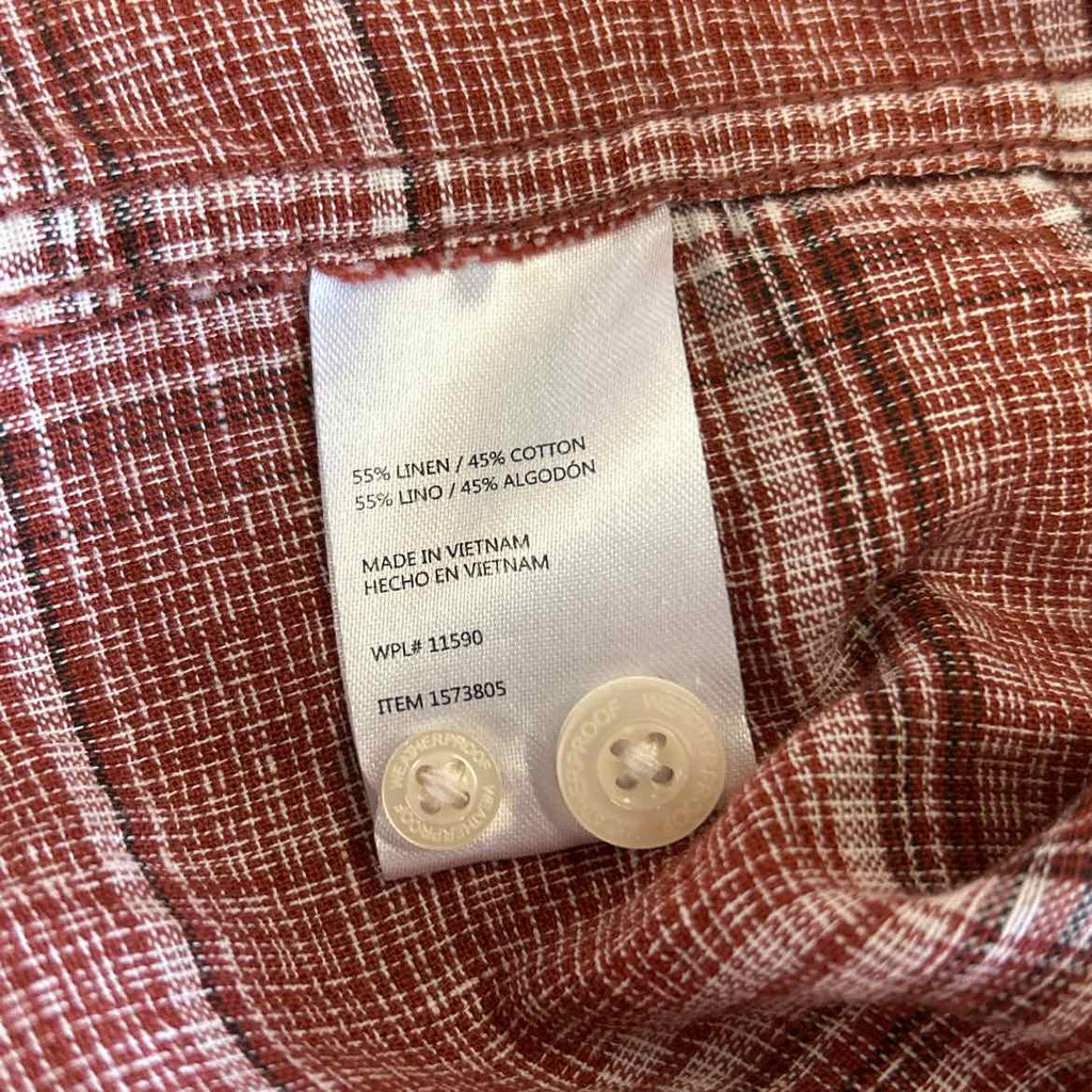 Weatherproof Size L Red Preloved MENS Button Down Shirt