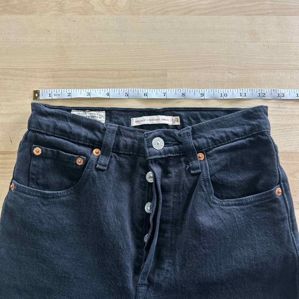 Levi's Size 24 Black Denim Preloved Jeans