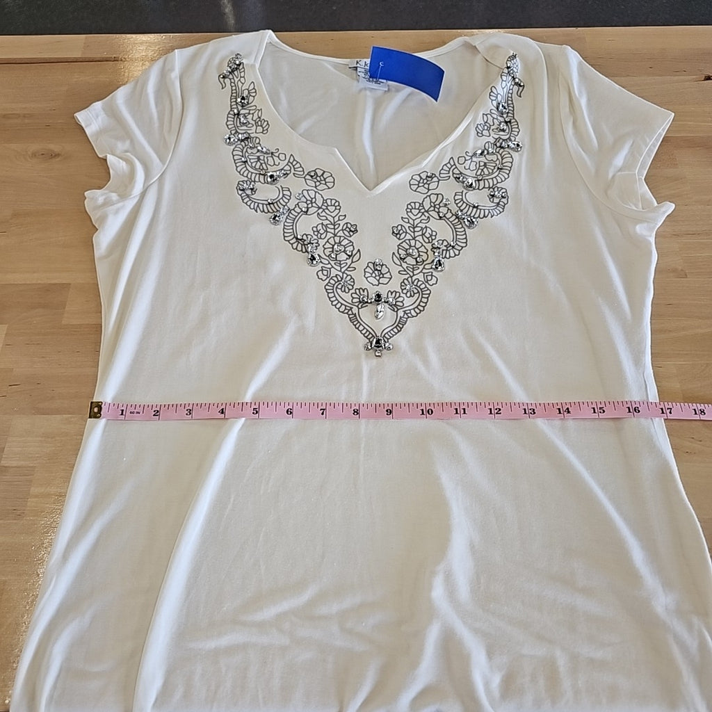 K.Jordan Size L Cream T-shirt