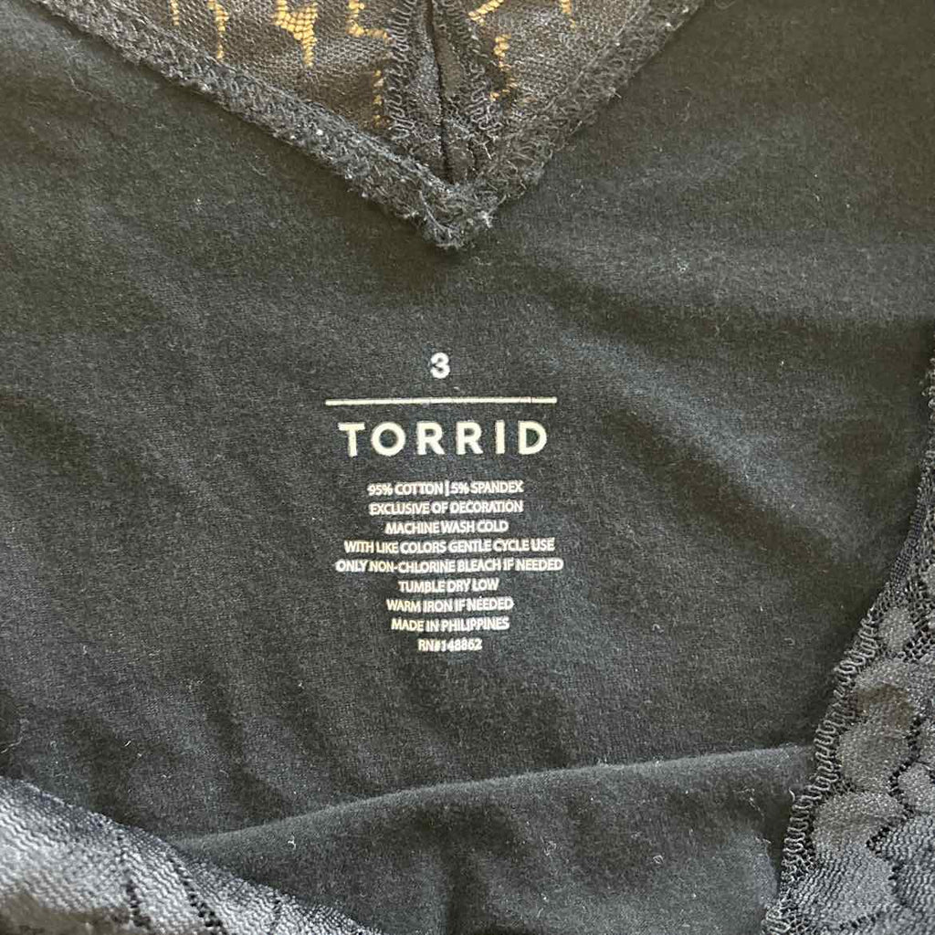 Torrid Size 3X Black Preloved T-Shirt LS