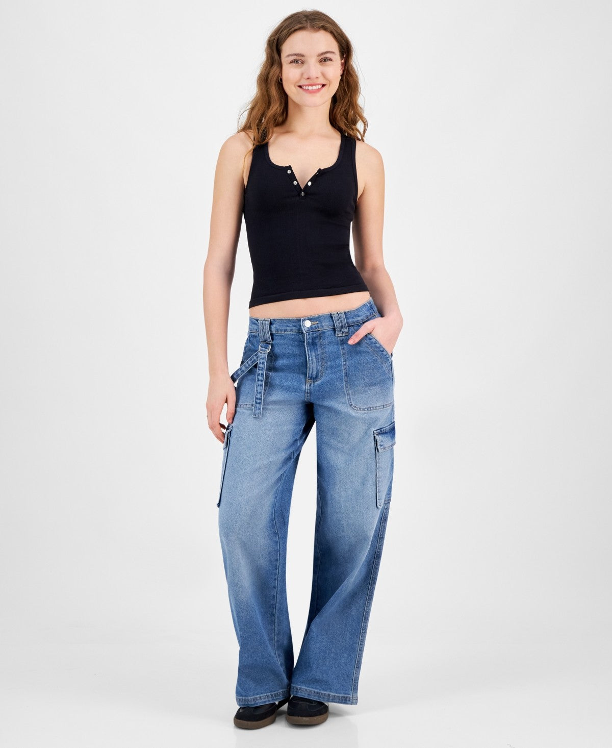 Juniors Celebrity Pink Low Rise Baggy Cargo Pants - 3