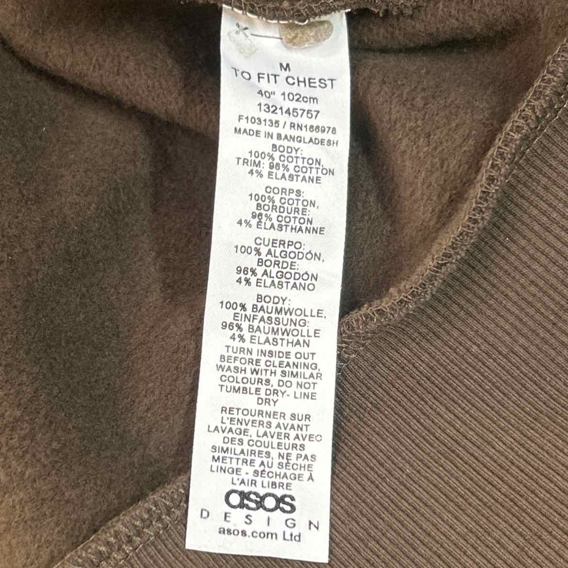 Asos Size M Brown Preloved MENS Sweatshirt