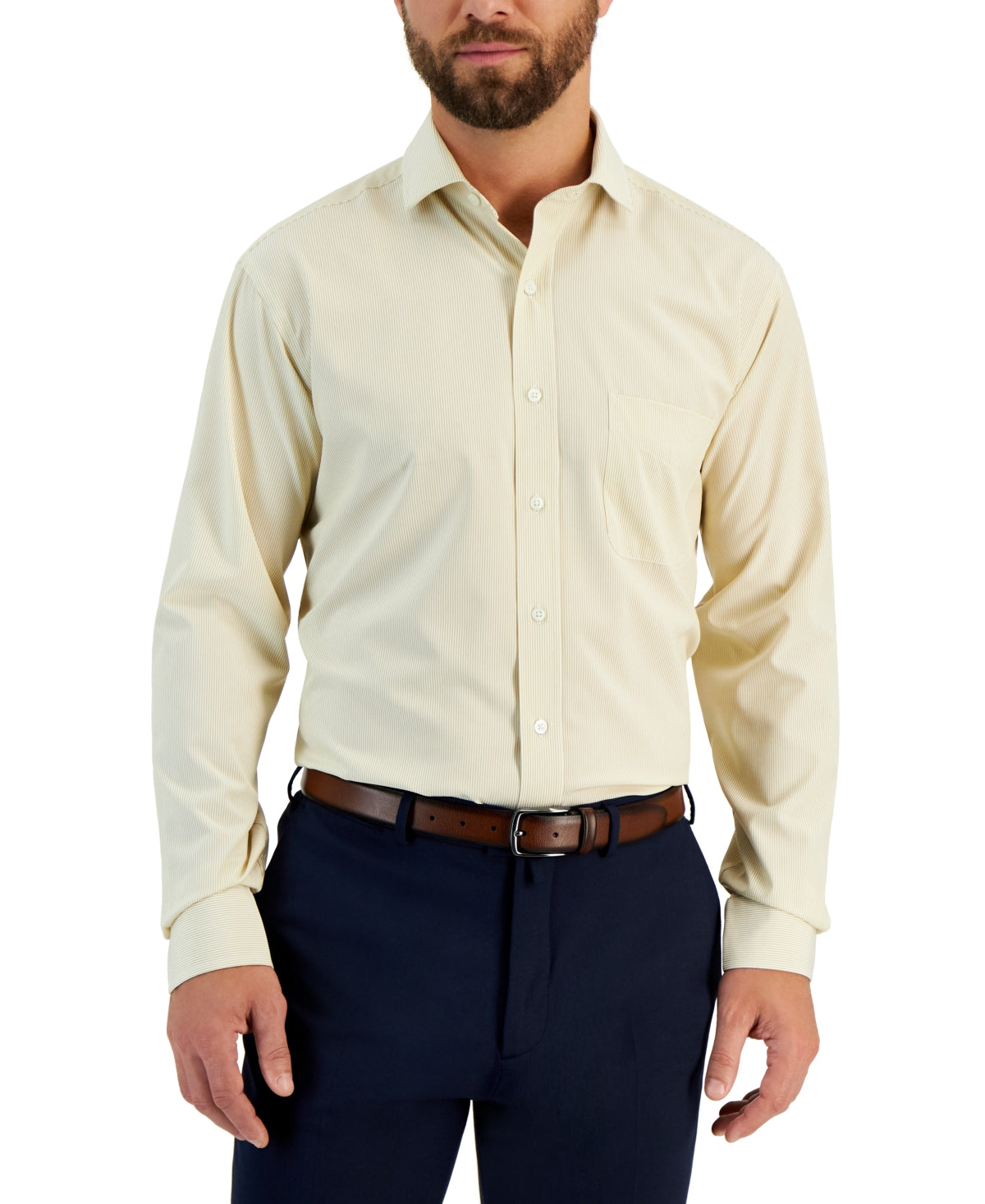 Club Room Mens Fine Stripe Button Down Dress Shirt