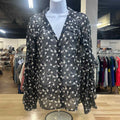 topshop Size 10 Black Preloved Button Down LS